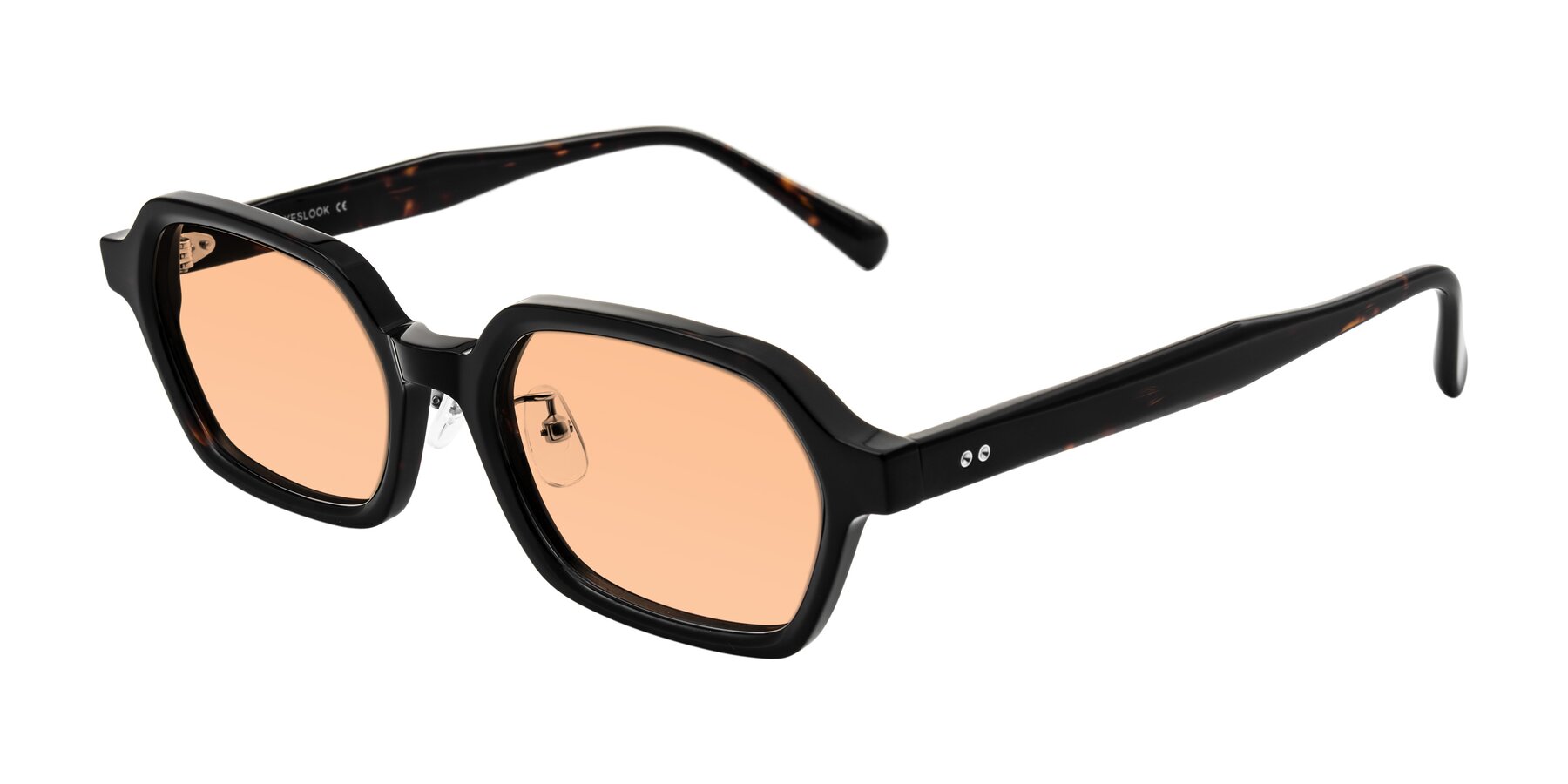 Angle of Hicles in Dark Tortoise with Light Orange Tinted Lenses