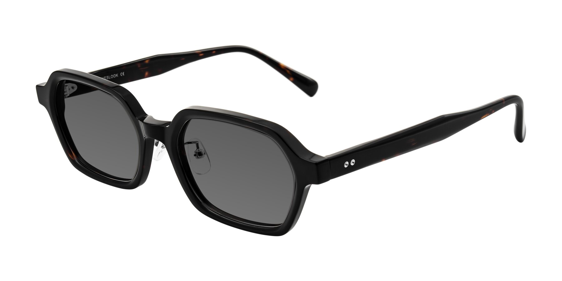 Angle of Hicles in Dark Tortoise with Medium Gray Tinted Lenses