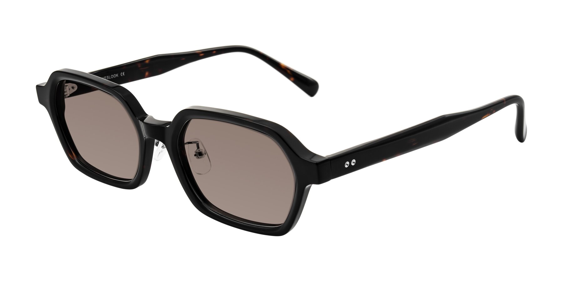 Angle of Hicles in Dark Tortoise with Medium Brown Tinted Lenses