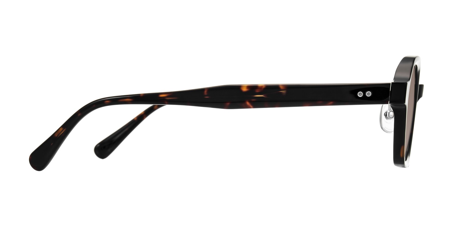 Side of Hicles in Dark Tortoise with Medium Brown Tinted Lenses