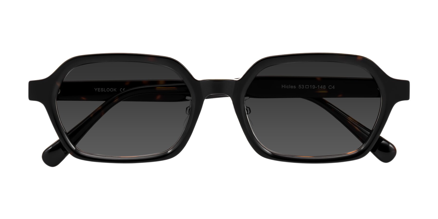 Folded Front of Hicles in Dark Tortoise with Gray Tinted Lenses
