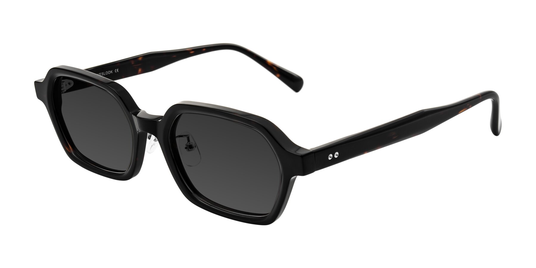 Angle of Hicles in Dark Tortoise with Gray Tinted Lenses