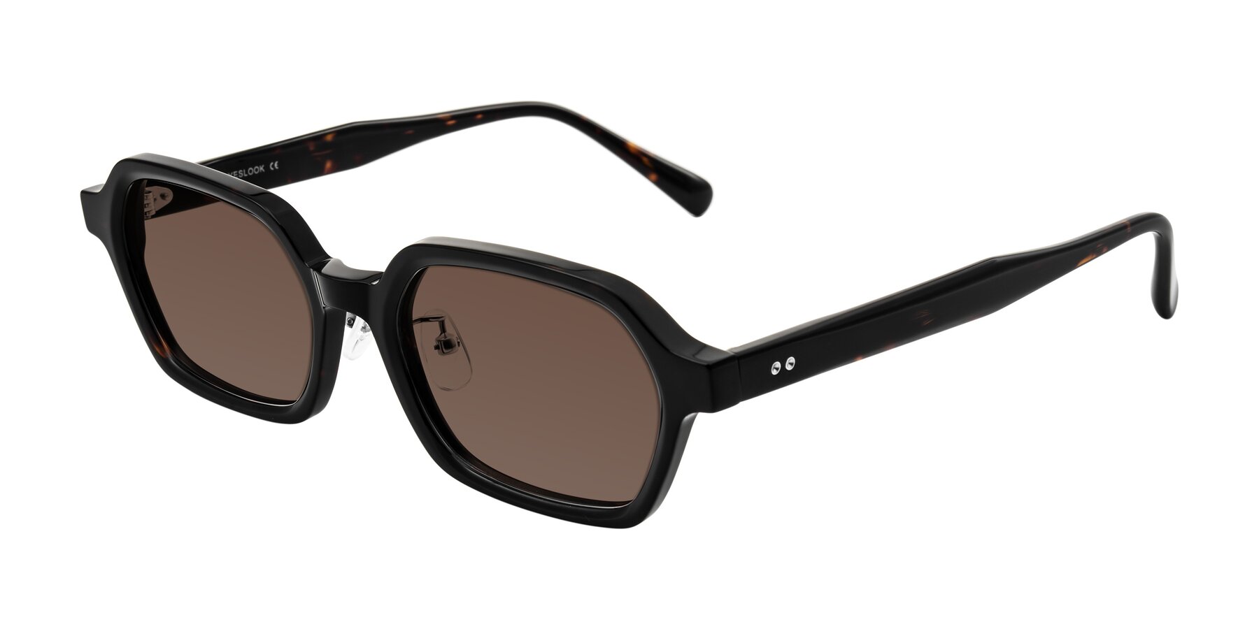 Angle of Hicles in Dark Tortoise with Brown Tinted Lenses