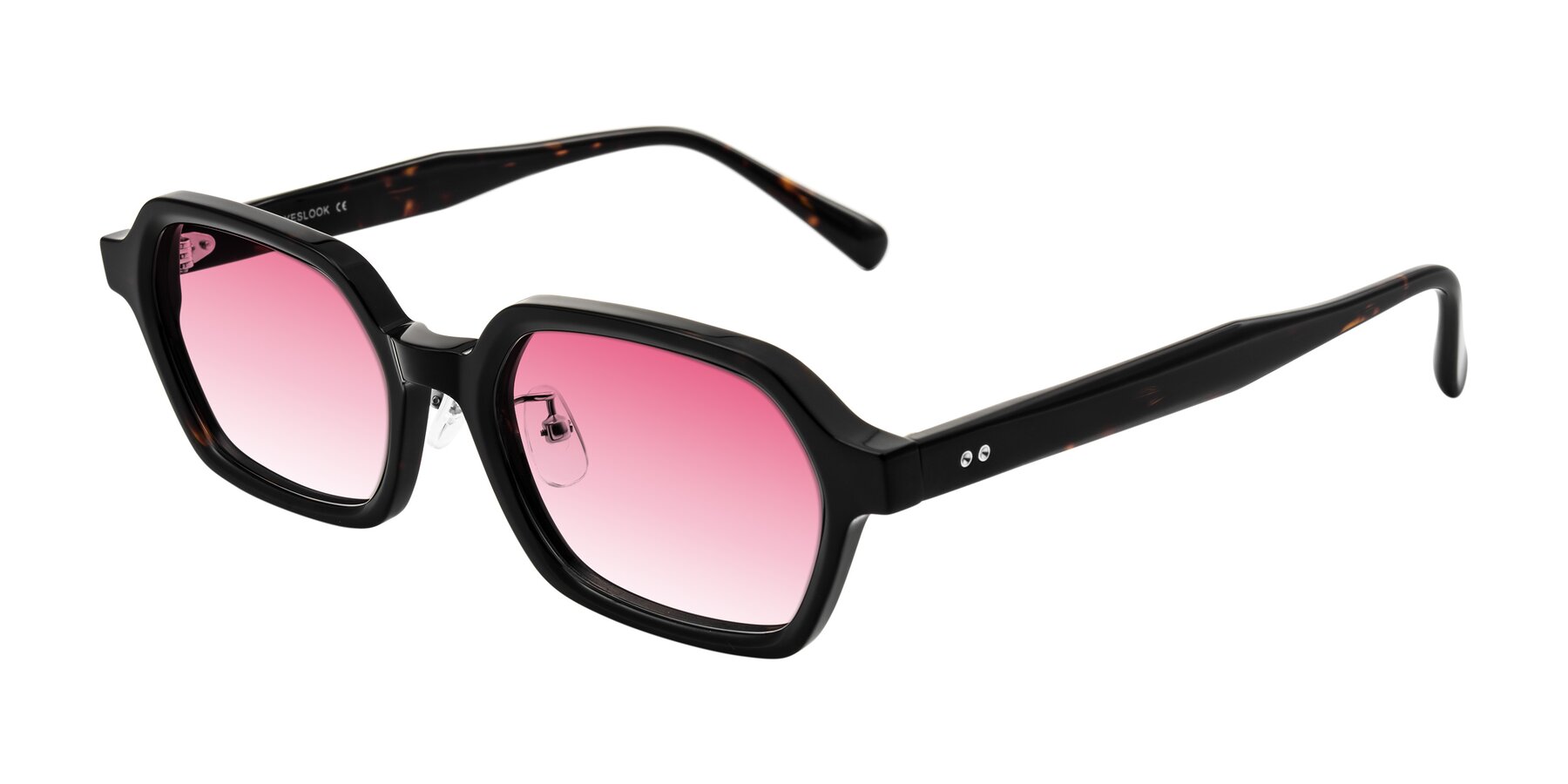 Angle of Hicles in Dark Tortoise with Pink Gradient Lenses