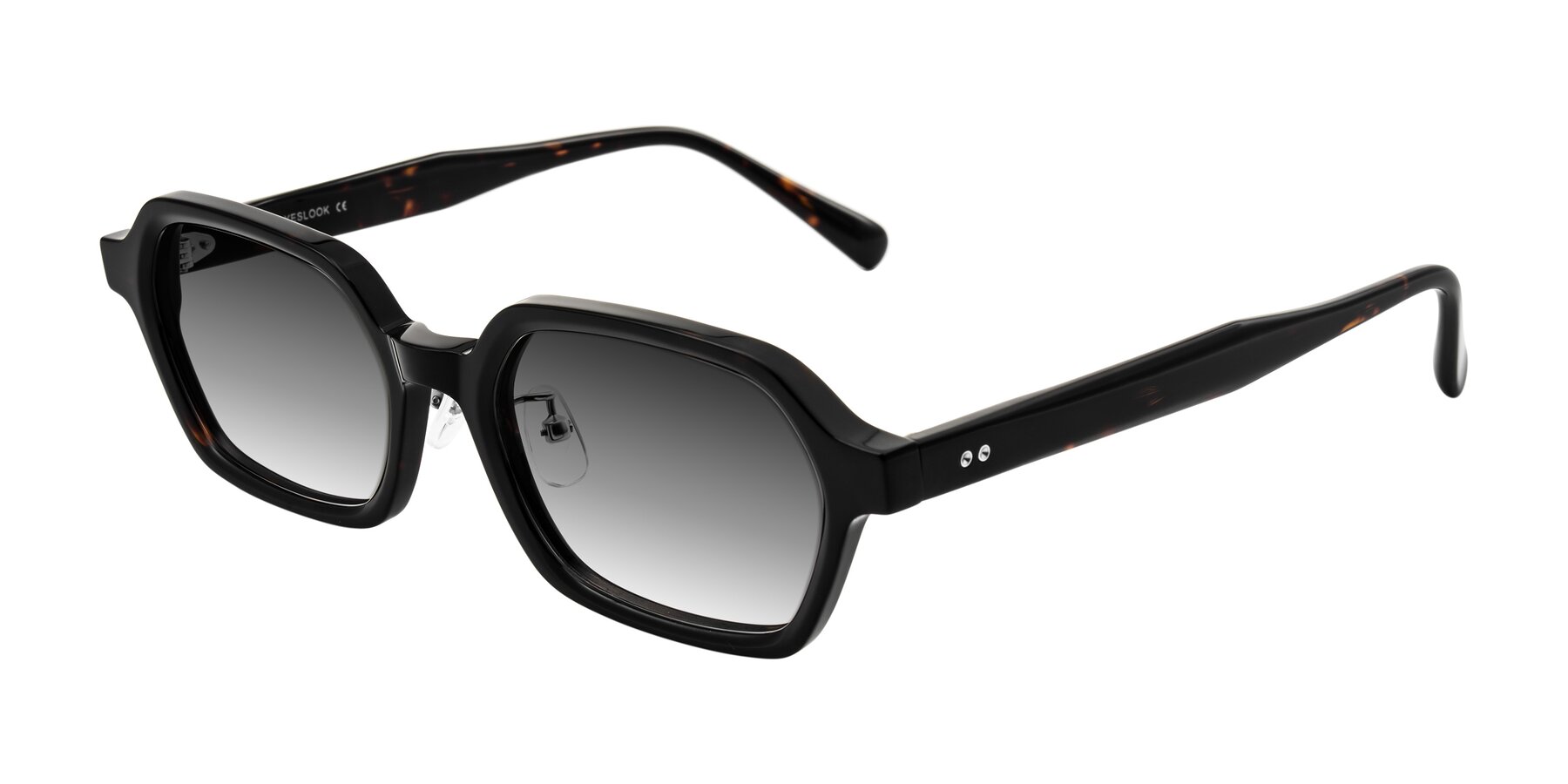 Angle of Hicles in Dark Tortoise with Gray Gradient Lenses