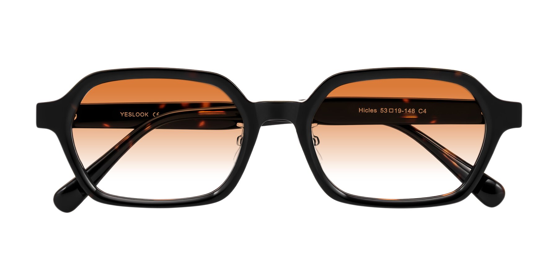 Folded Front of Hicles in Dark Tortoise with Orange Gradient Lenses