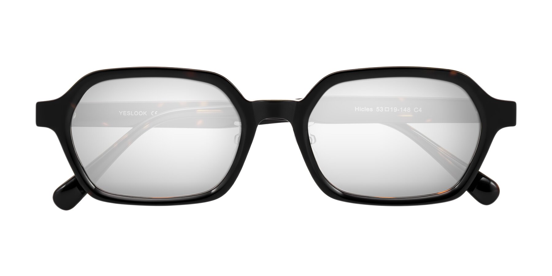 Folded Front of Hicles in Dark Tortoise with Silver Mirrored Lenses