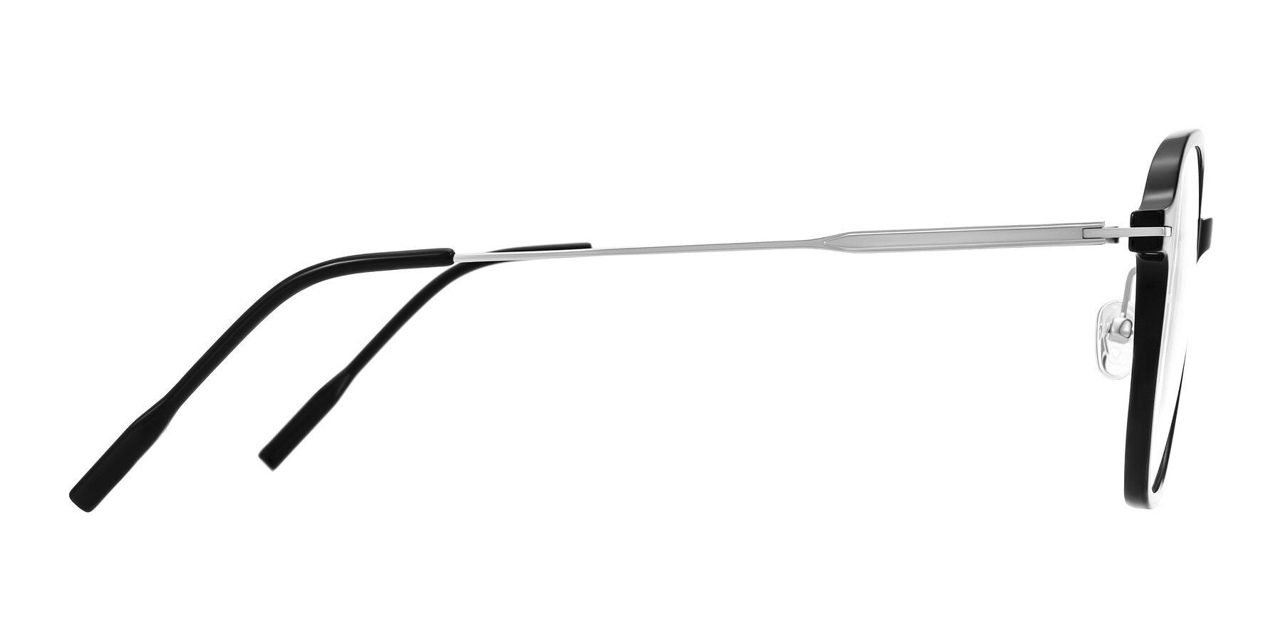 Side of Tulsah in Black with Clear Eyeglass Lenses