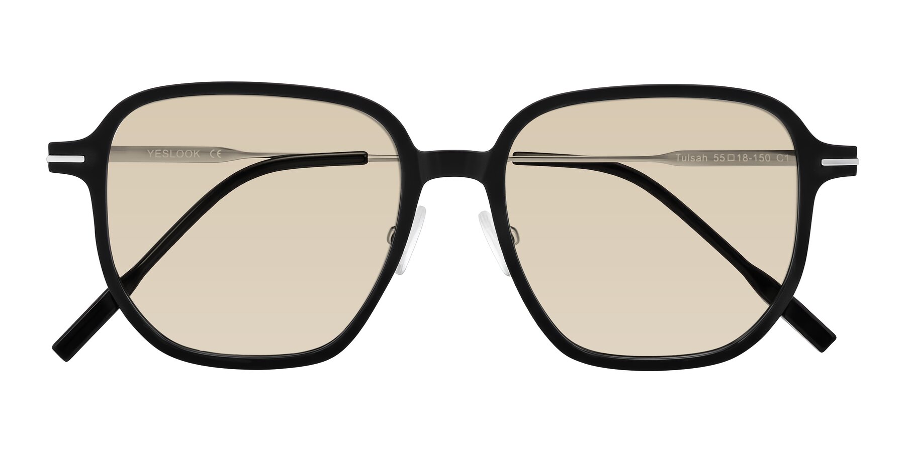 Folded Front of Tulsah in Black with Light Brown Tinted Lenses