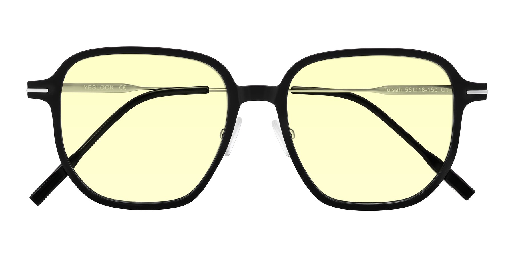 Folded Front of Tulsah in Black with Light Yellow Tinted Lenses