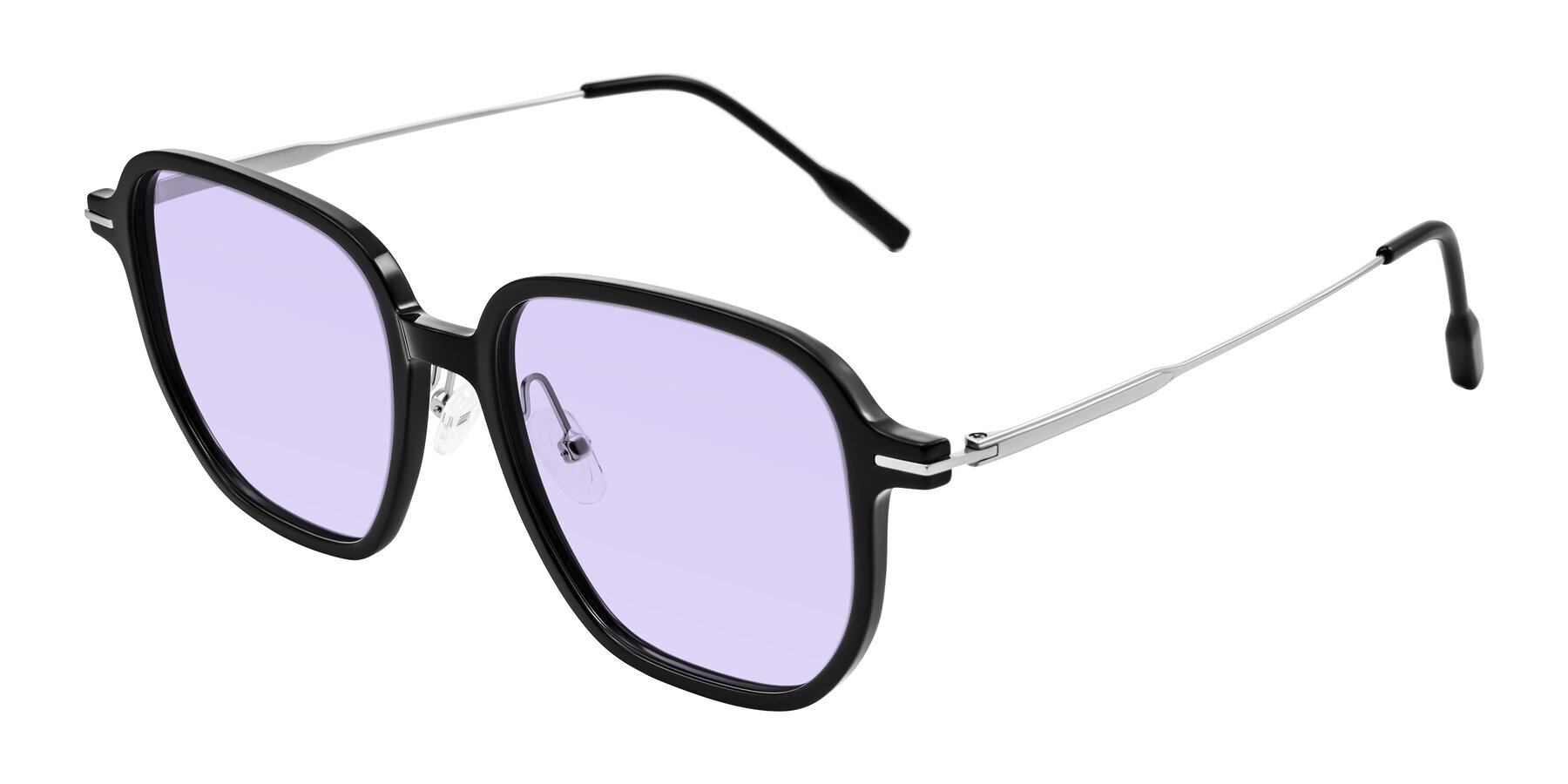 Angle of Tulsah in Black with Light Purple Tinted Lenses