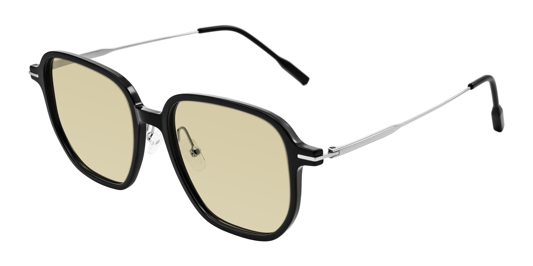 Angle of Tulsah in Black with Light Champagne Tinted Lenses