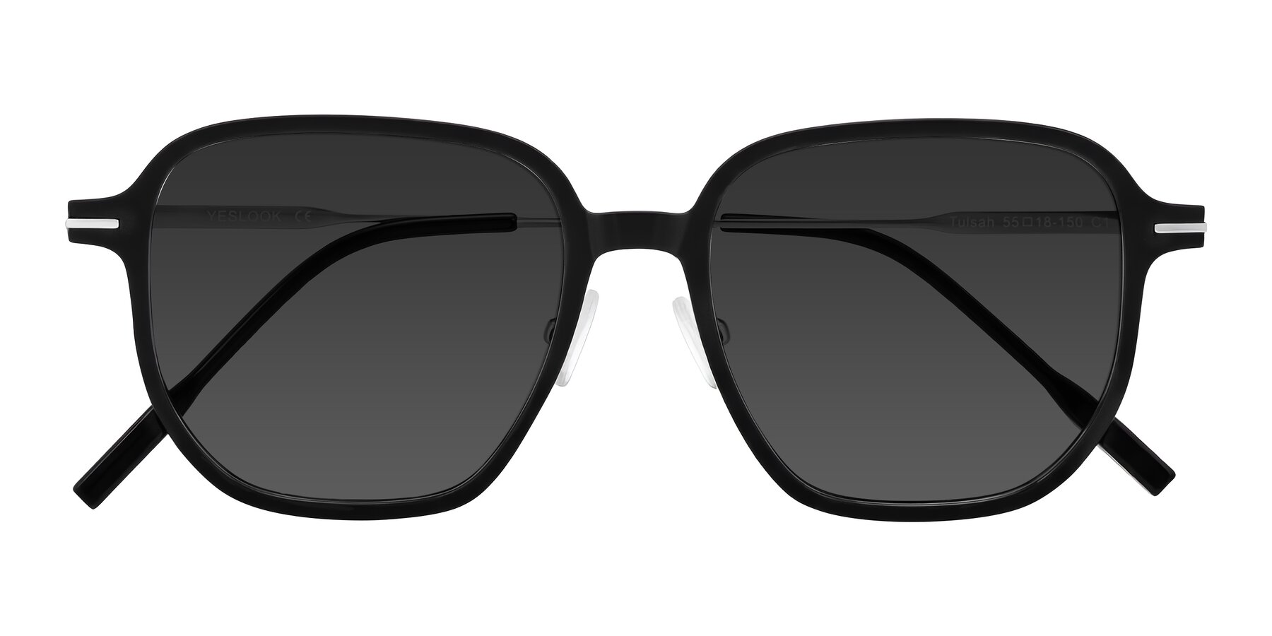 Folded Front of Tulsah in Black with Gray Tinted Lenses