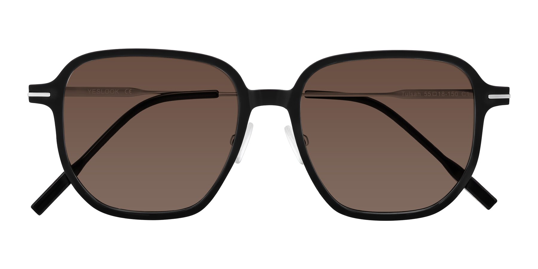 Folded Front of Tulsah in Black with Brown Tinted Lenses