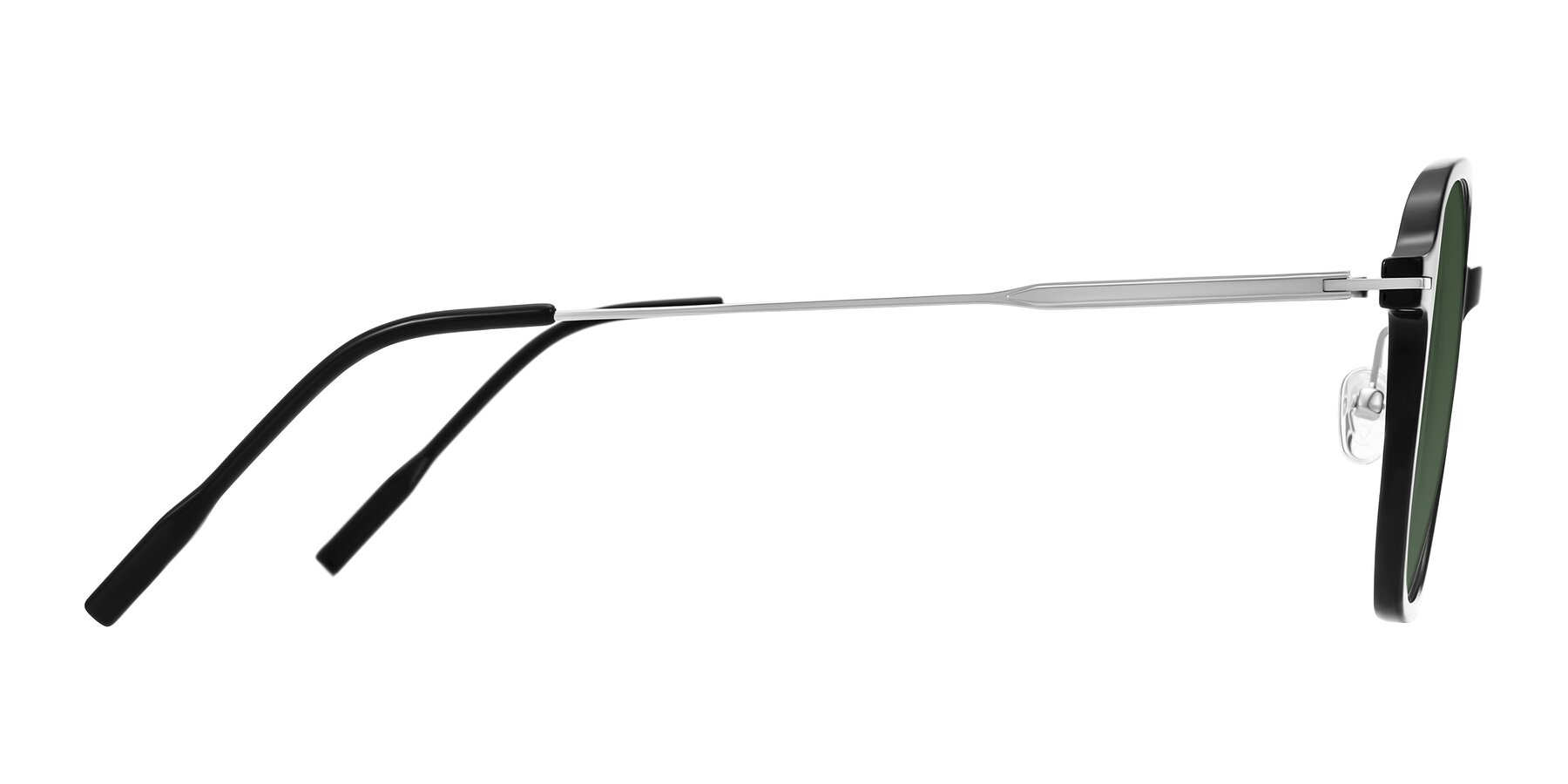 Side of Tulsah in Black with Green Tinted Lenses