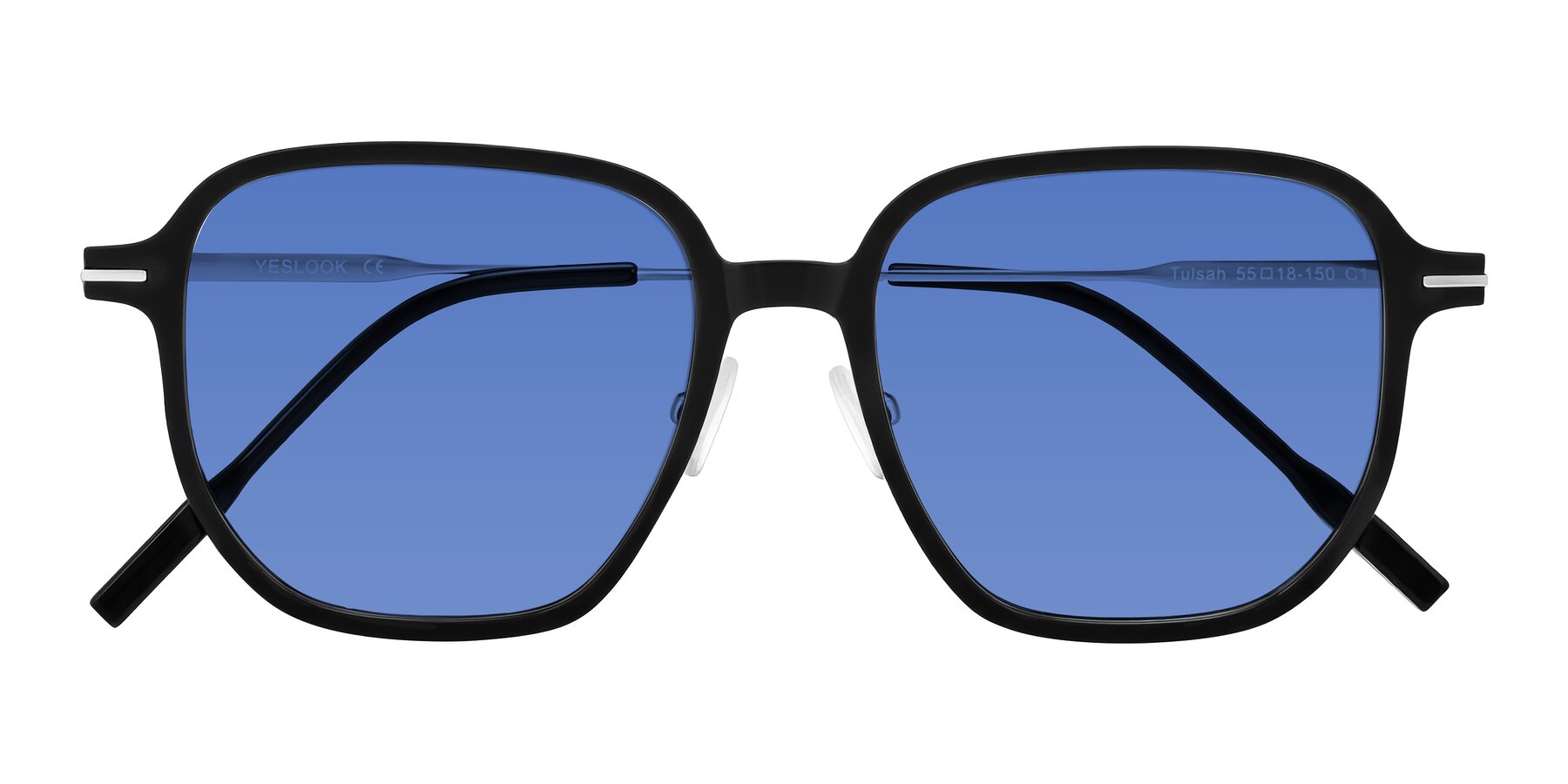 Folded Front of Tulsah in Black with Blue Tinted Lenses