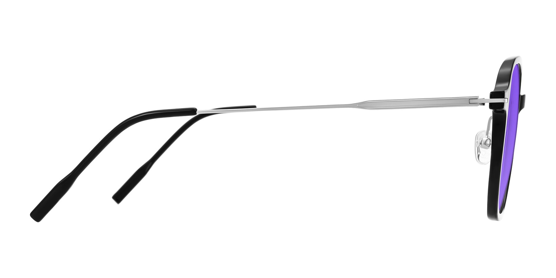 Side of Tulsah in Black with Purple Tinted Lenses