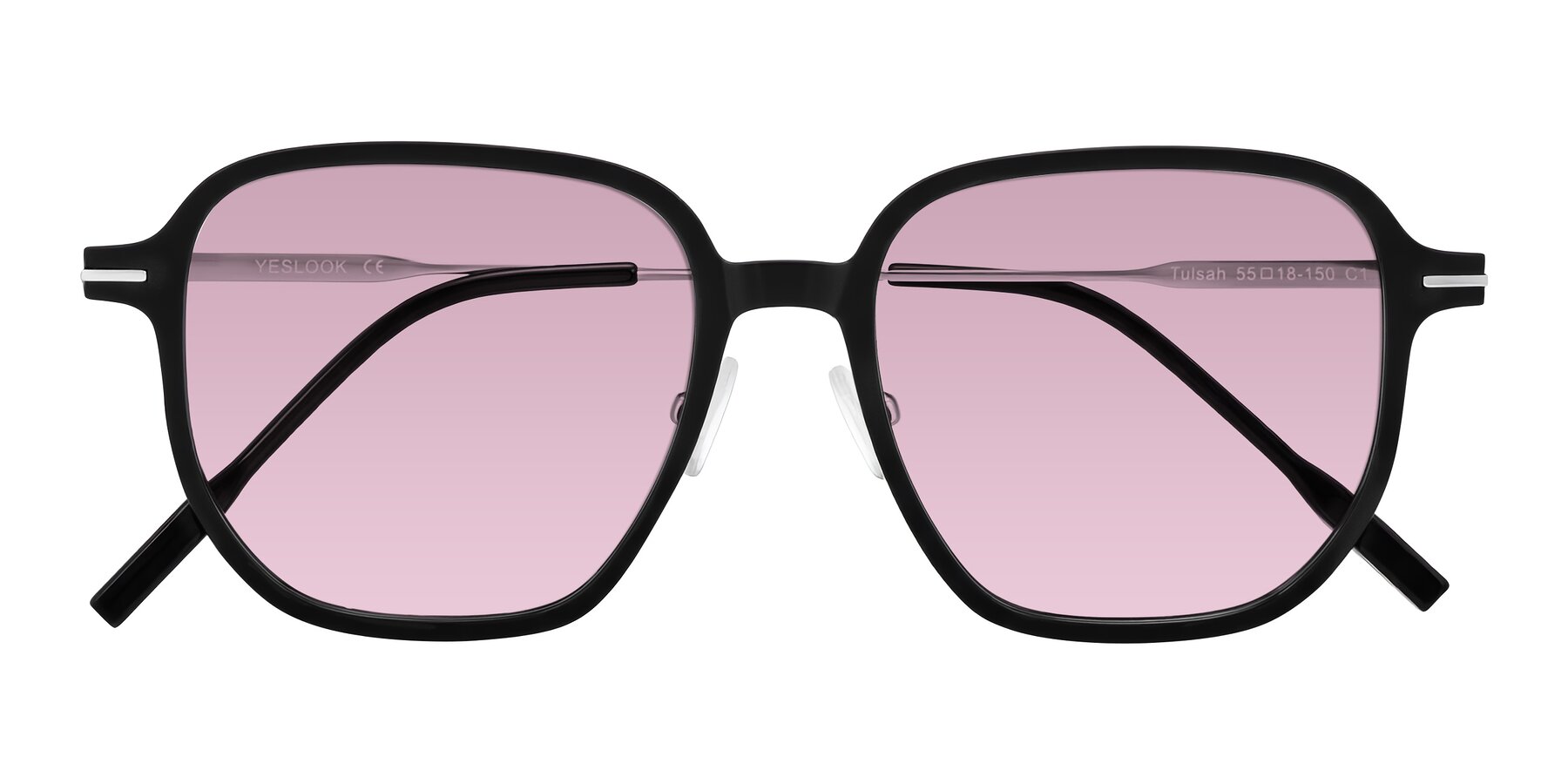 Folded Front of Tulsah in Black with Light Wine Tinted Lenses
