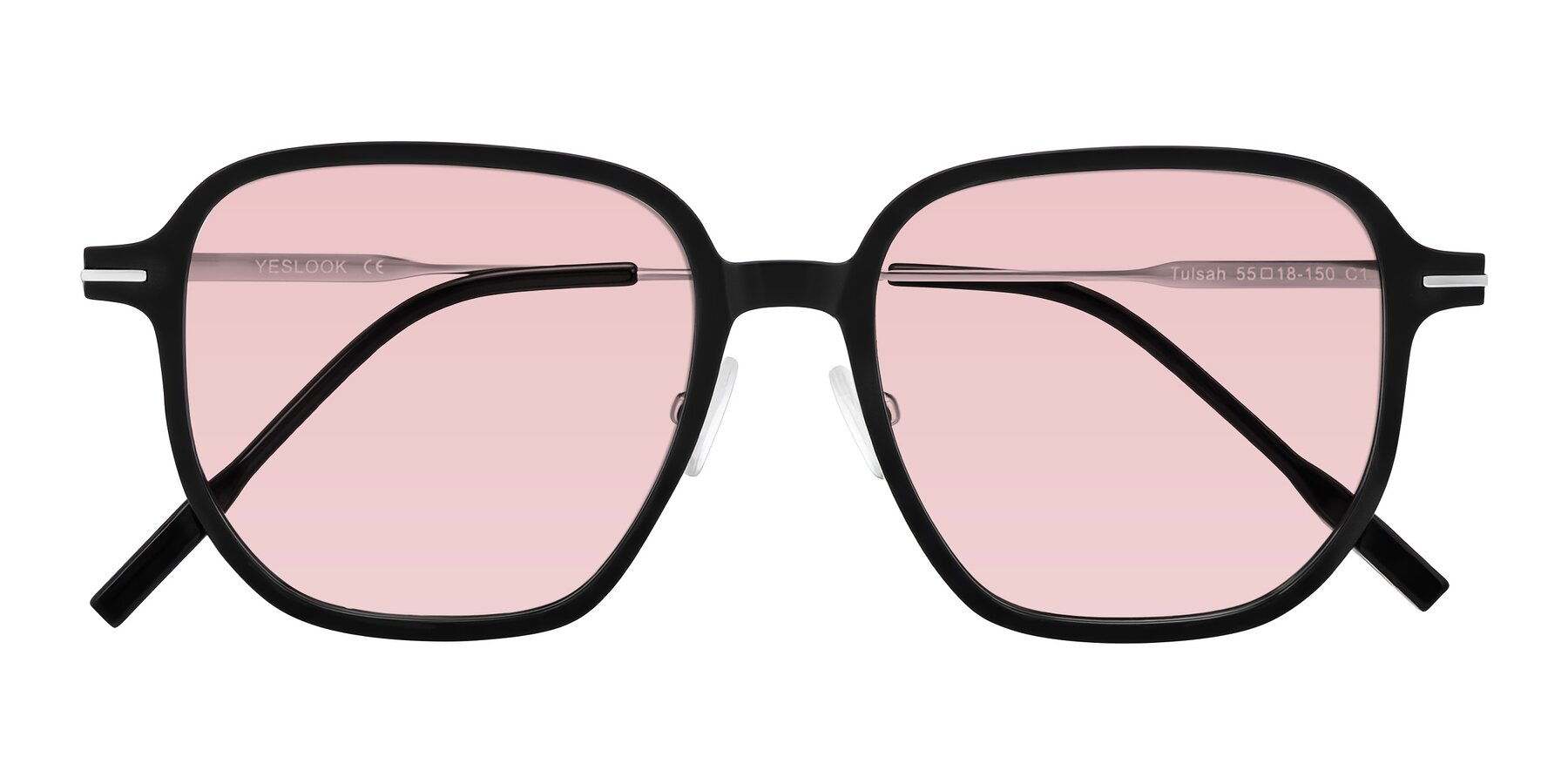 Folded Front of Tulsah in Black with Light Garnet Tinted Lenses
