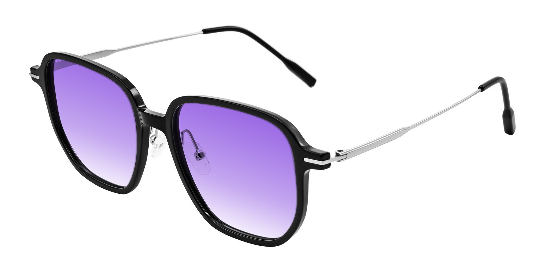 Angle of Tulsah in Black with Purple Gradient Lenses