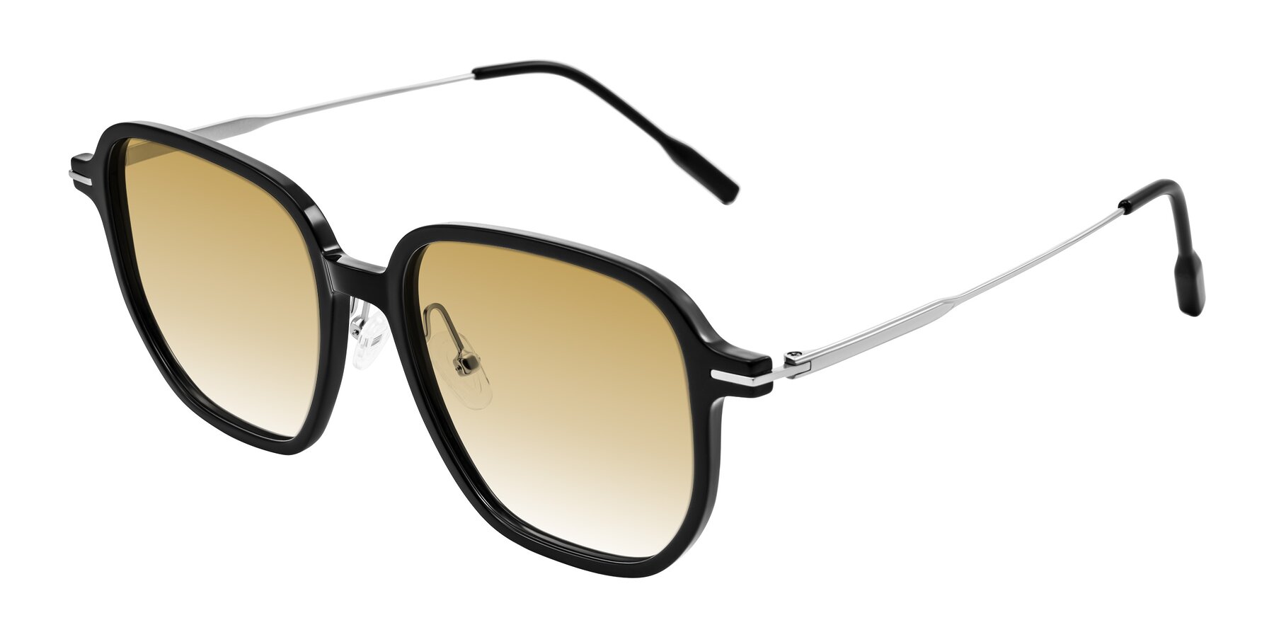 Angle of Tulsah in Black with Champagne Gradient Lenses