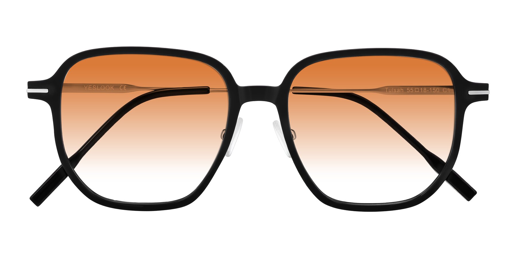 Folded Front of Tulsah in Black with Orange Gradient Lenses