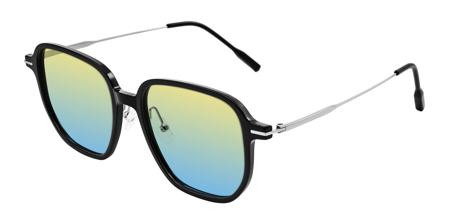 Angle of Tulsah in Black with Yellow / Blue Gradient Lenses