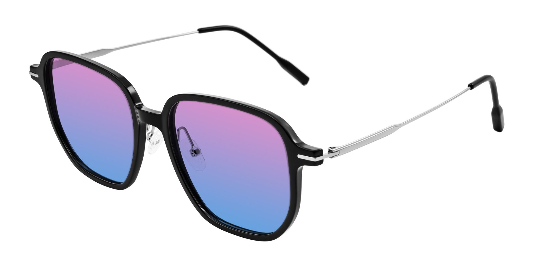 Angle of Tulsah in Black with Pink / Blue Gradient Lenses