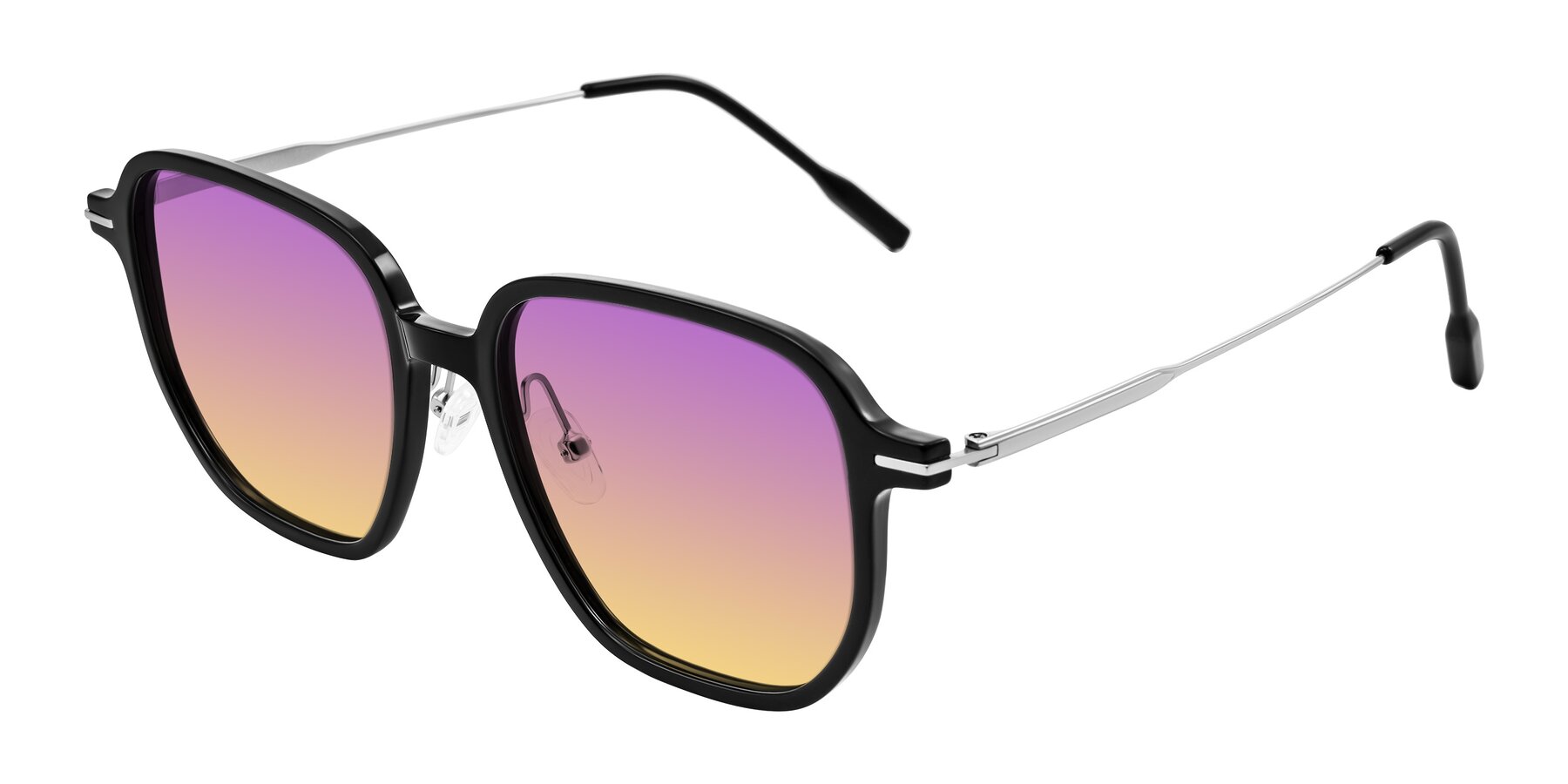 Angle of Tulsah in Black with Purple / Yellow Gradient Lenses