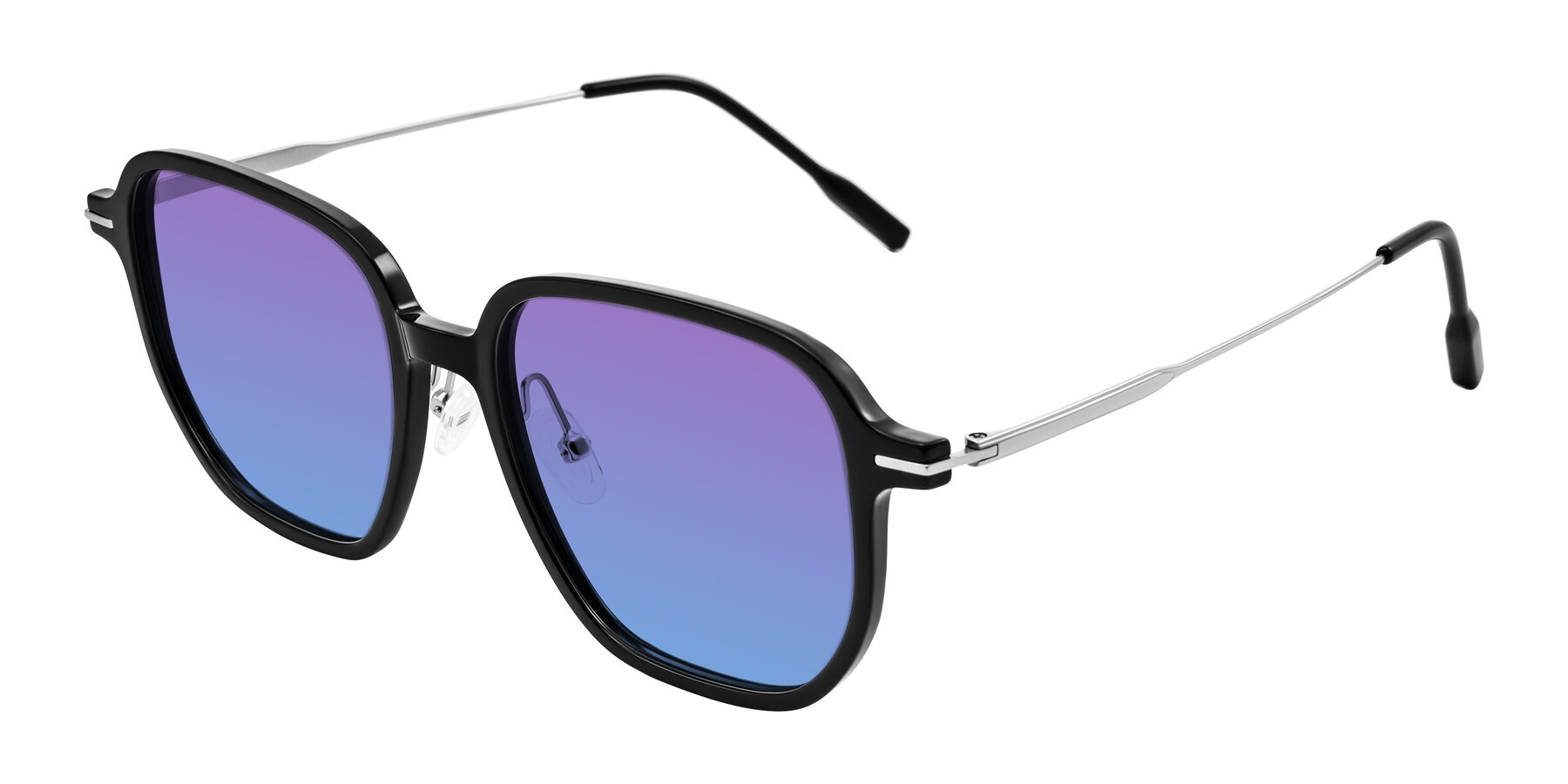 Angle of Tulsah in Black with Purple / Blue Gradient Lenses