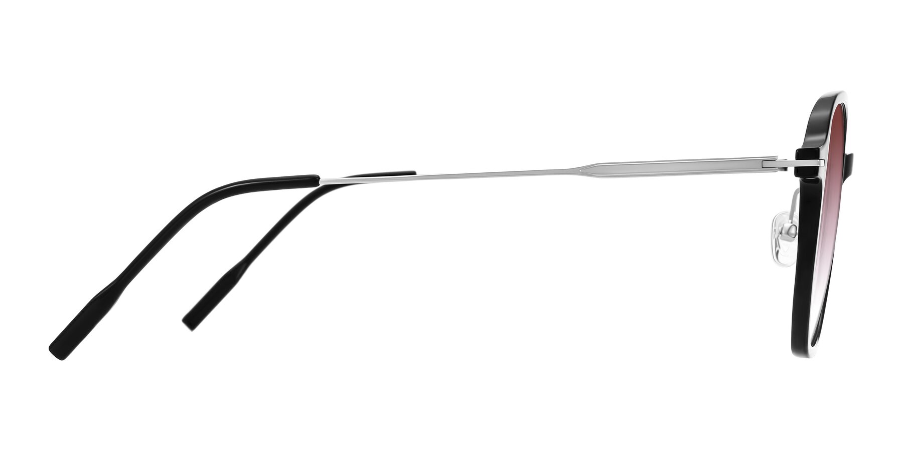 Side of Tulsah in Black with Garnet Gradient Lenses