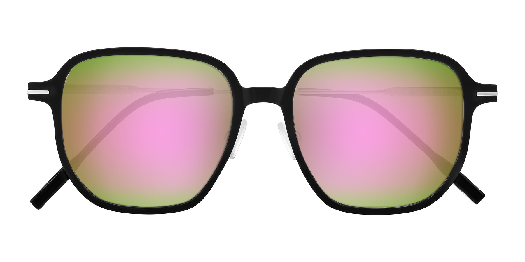 Folded Front of Tulsah in Black with Pink Mirrored Lenses