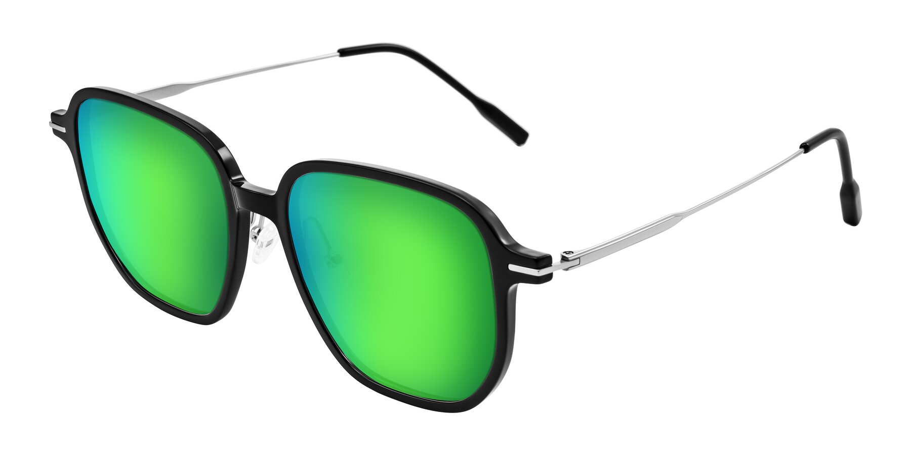 Angle of Tulsah in Black with Green Mirrored Lenses