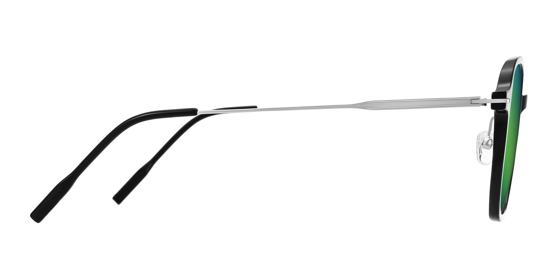 Side of Tulsah in Black with Green Mirrored Lenses