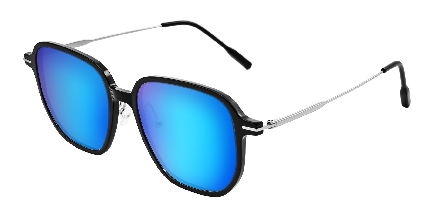 Angle of Tulsah in Black with Blue Mirrored Lenses