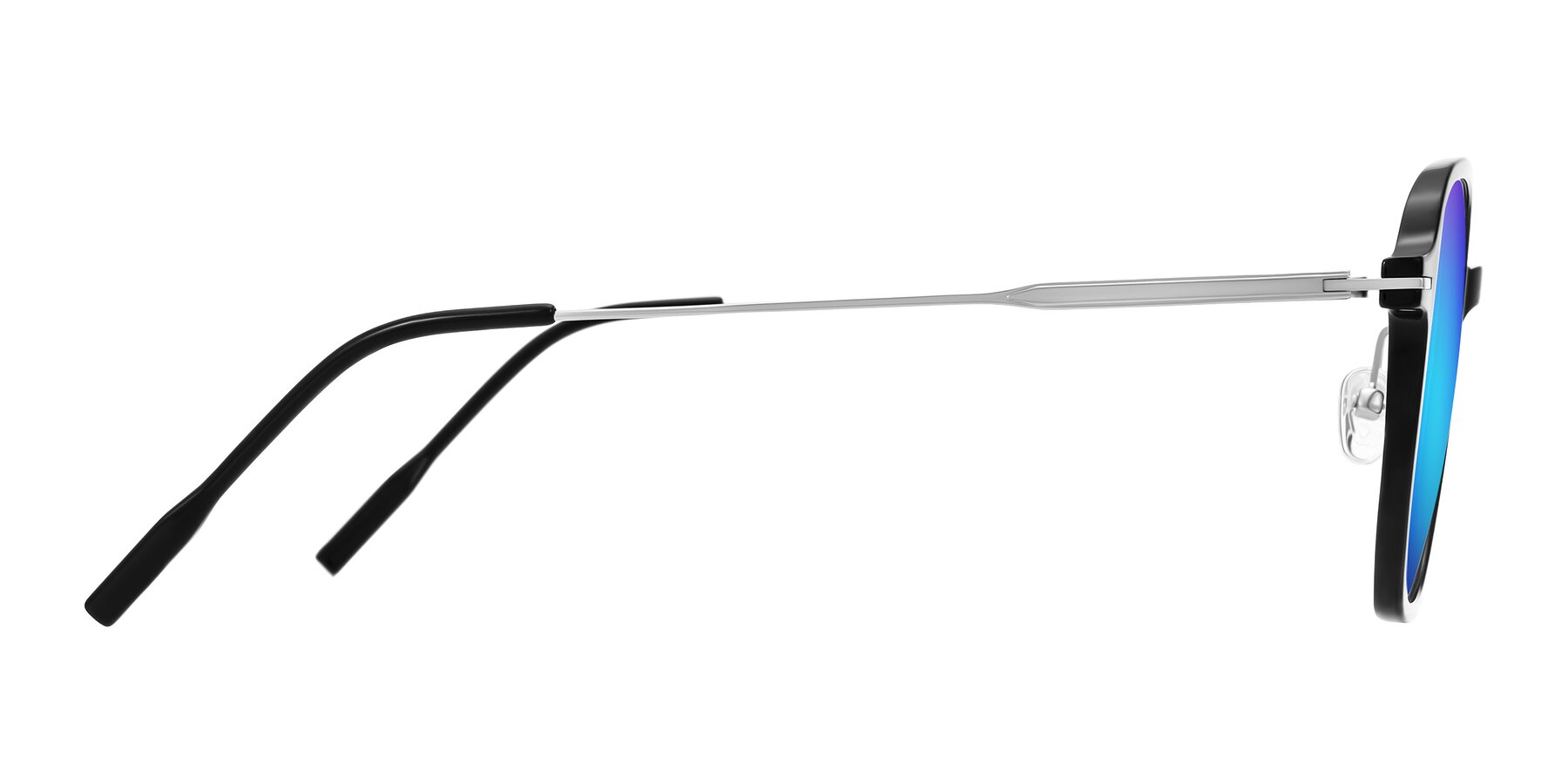 Side of Tulsah in Black with Blue Mirrored Lenses