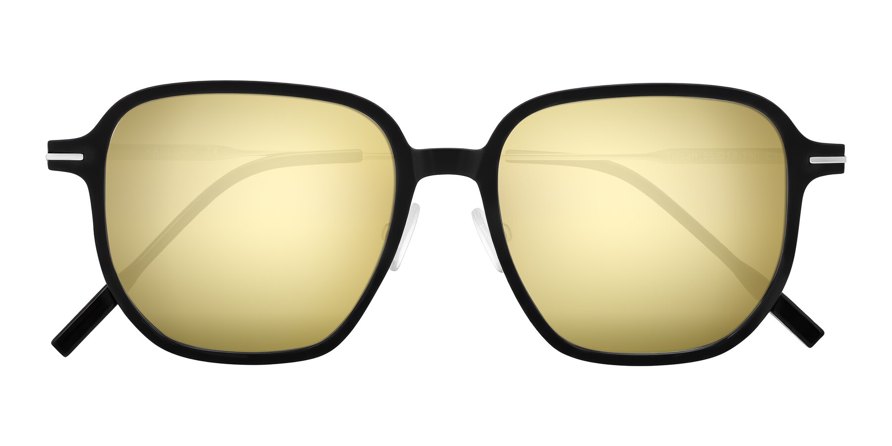 Folded Front of Tulsah in Black with Gold Mirrored Lenses