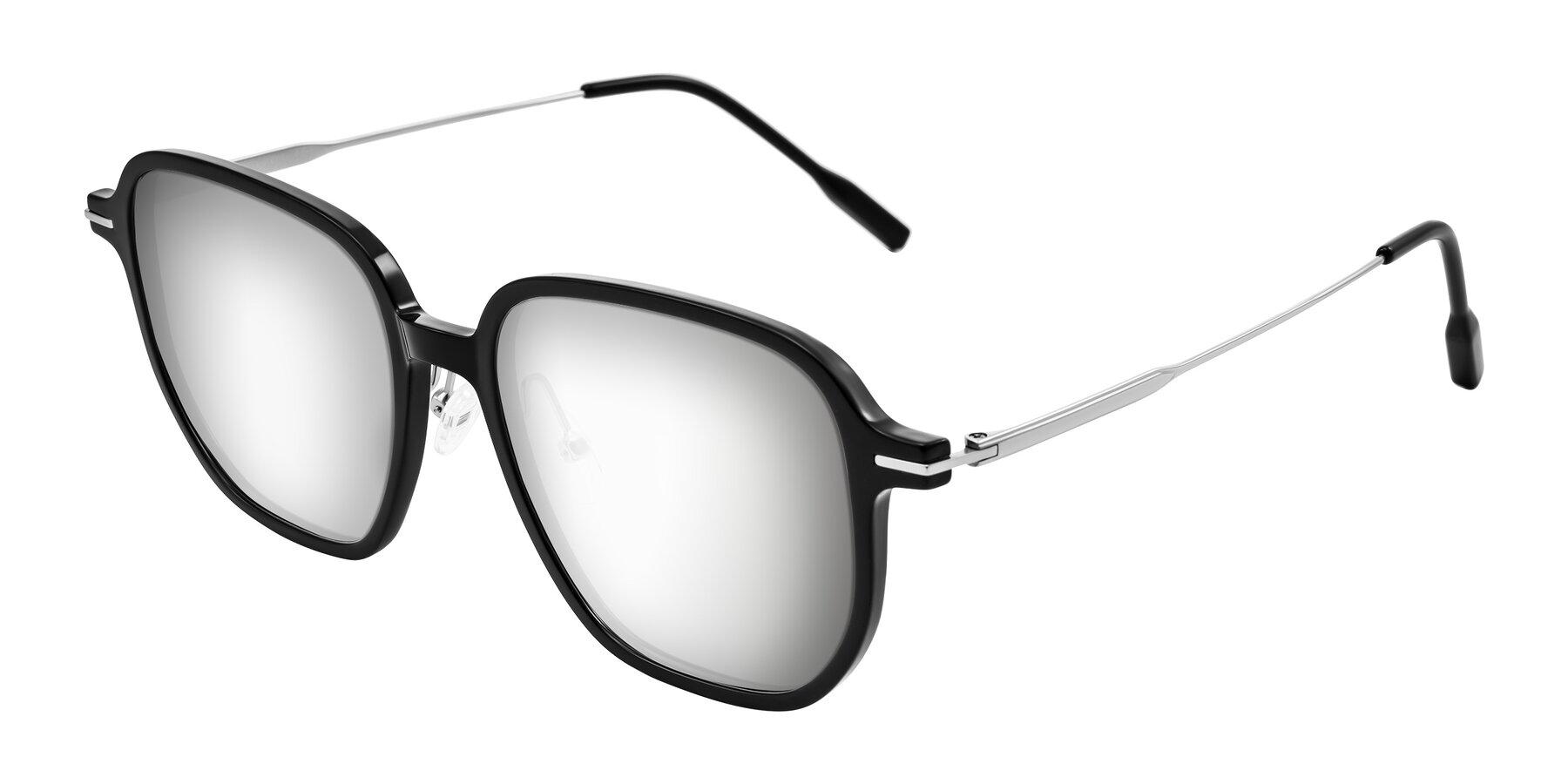 Angle of Tulsah in Black with Silver Mirrored Lenses