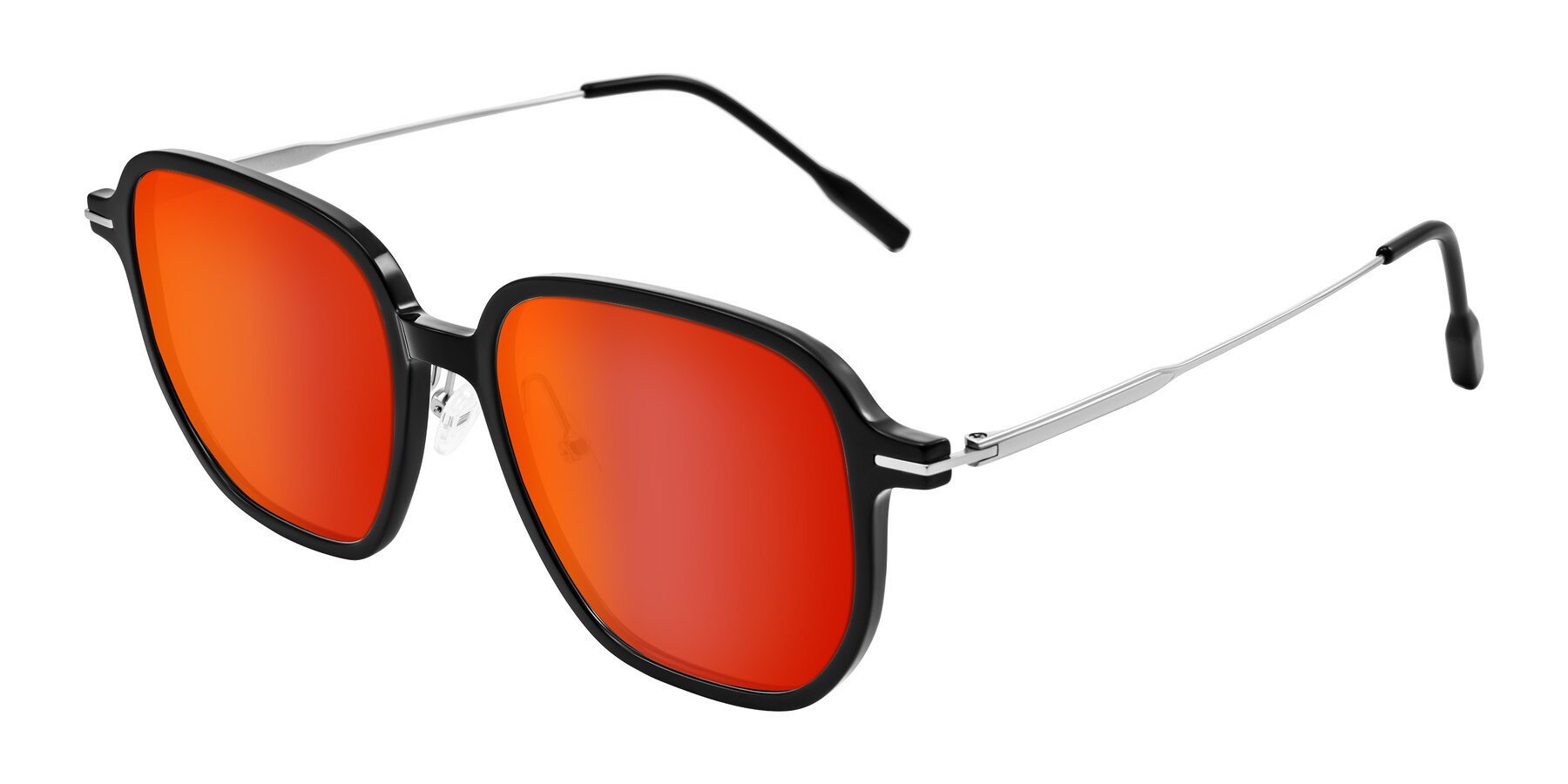 Angle of Tulsah in Black with Red Gold Mirrored Lenses