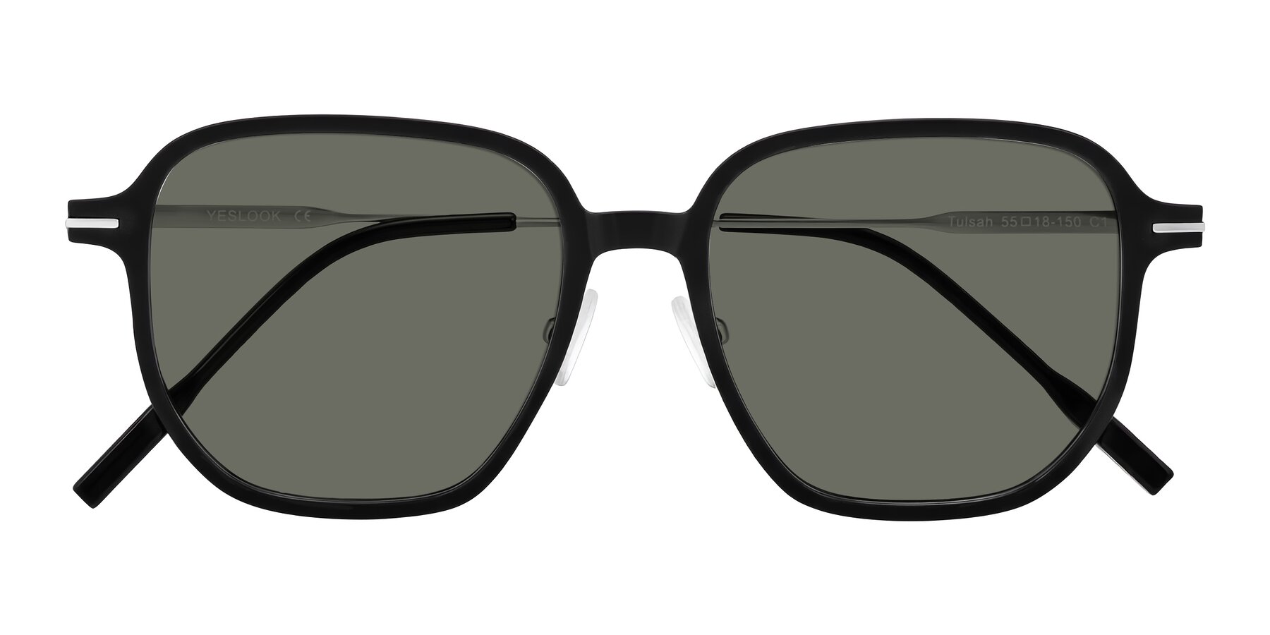 Folded Front of Tulsah in Black with Gray Polarized Lenses
