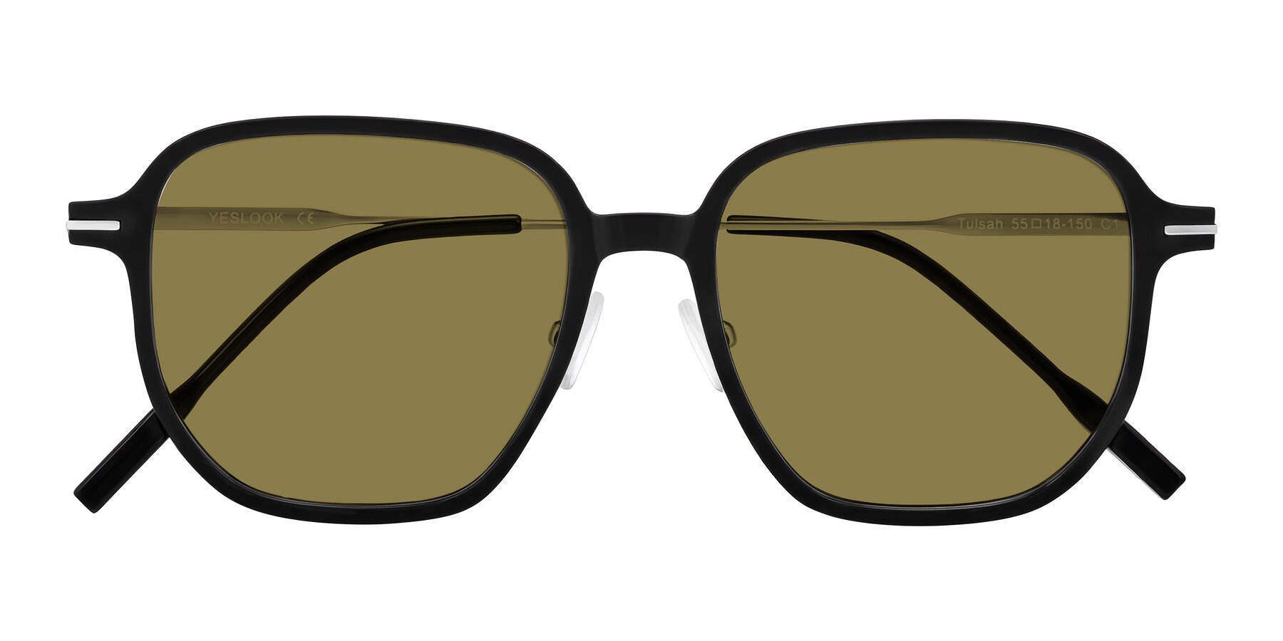 Folded Front of Tulsah in Black with Brown Polarized Lenses