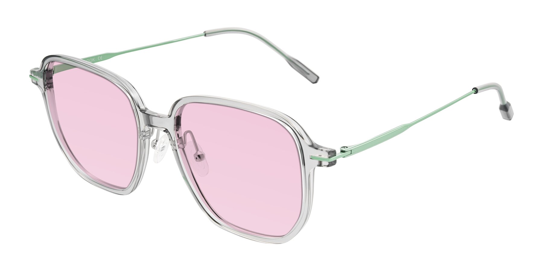 Angle of Tulsah in Transparent Gray with Light Pink Tinted Lenses