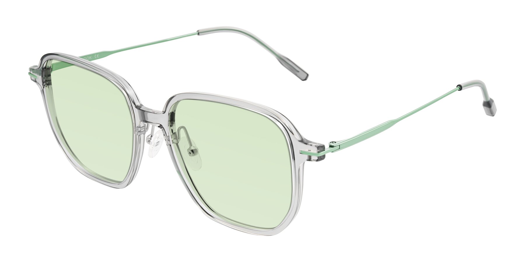 Angle of Tulsah in Transparent Gray with Light Green Tinted Lenses
