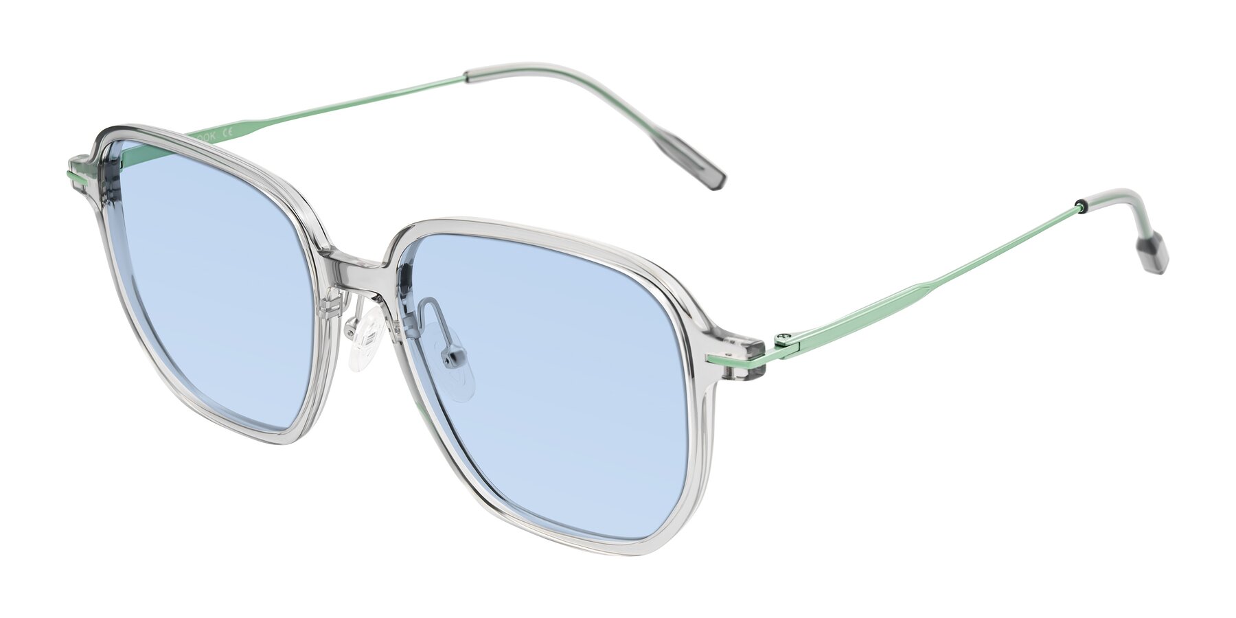 Angle of Tulsah in Transparent Gray with Light Blue Tinted Lenses