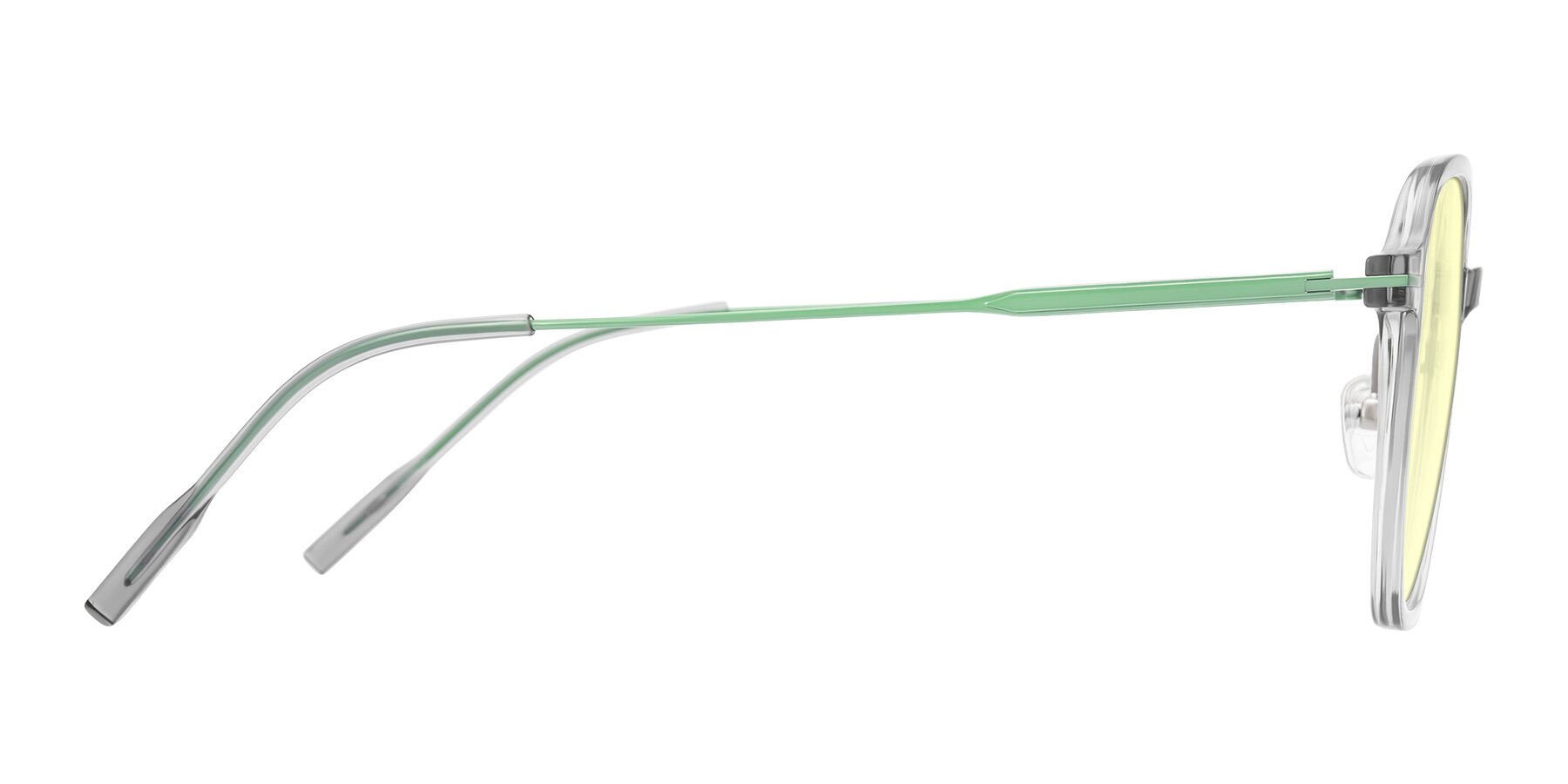 Side of Tulsah in Transparent Gray with Light Yellow Tinted Lenses