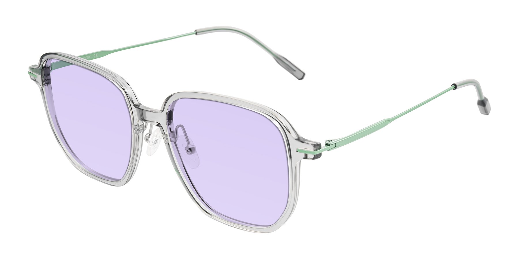 Angle of Tulsah in Transparent Gray with Light Purple Tinted Lenses