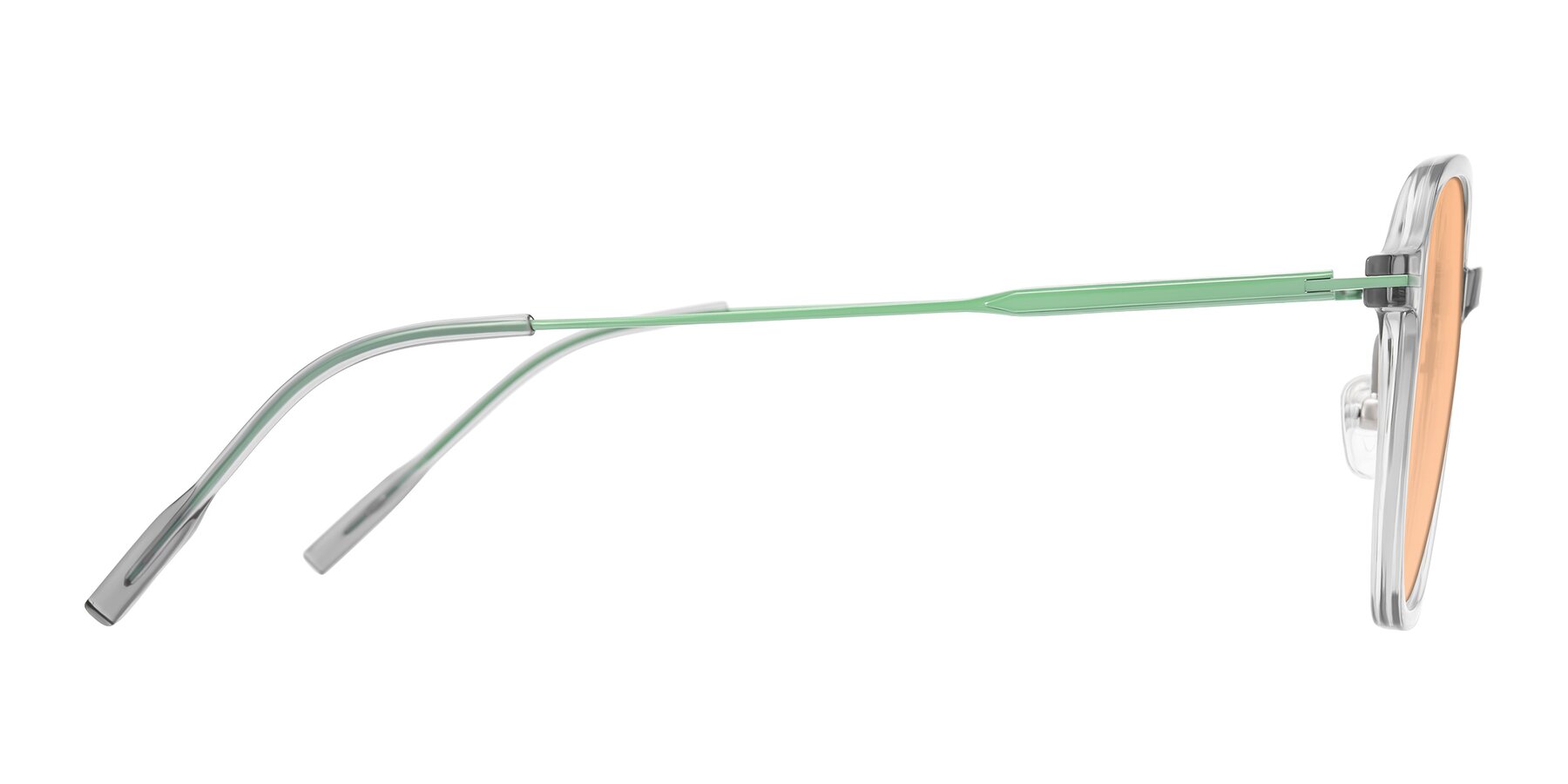 Side of Tulsah in Transparent Gray with Light Orange Tinted Lenses