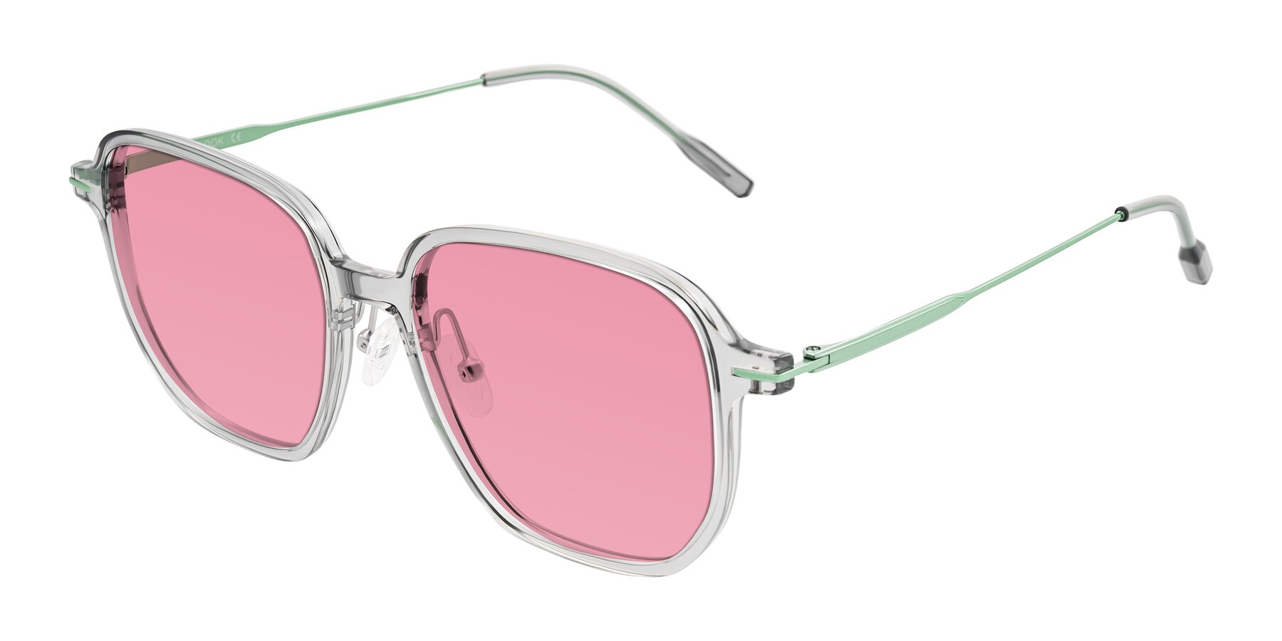 Angle of Tulsah in Transparent Gray with Pink Tinted Lenses
