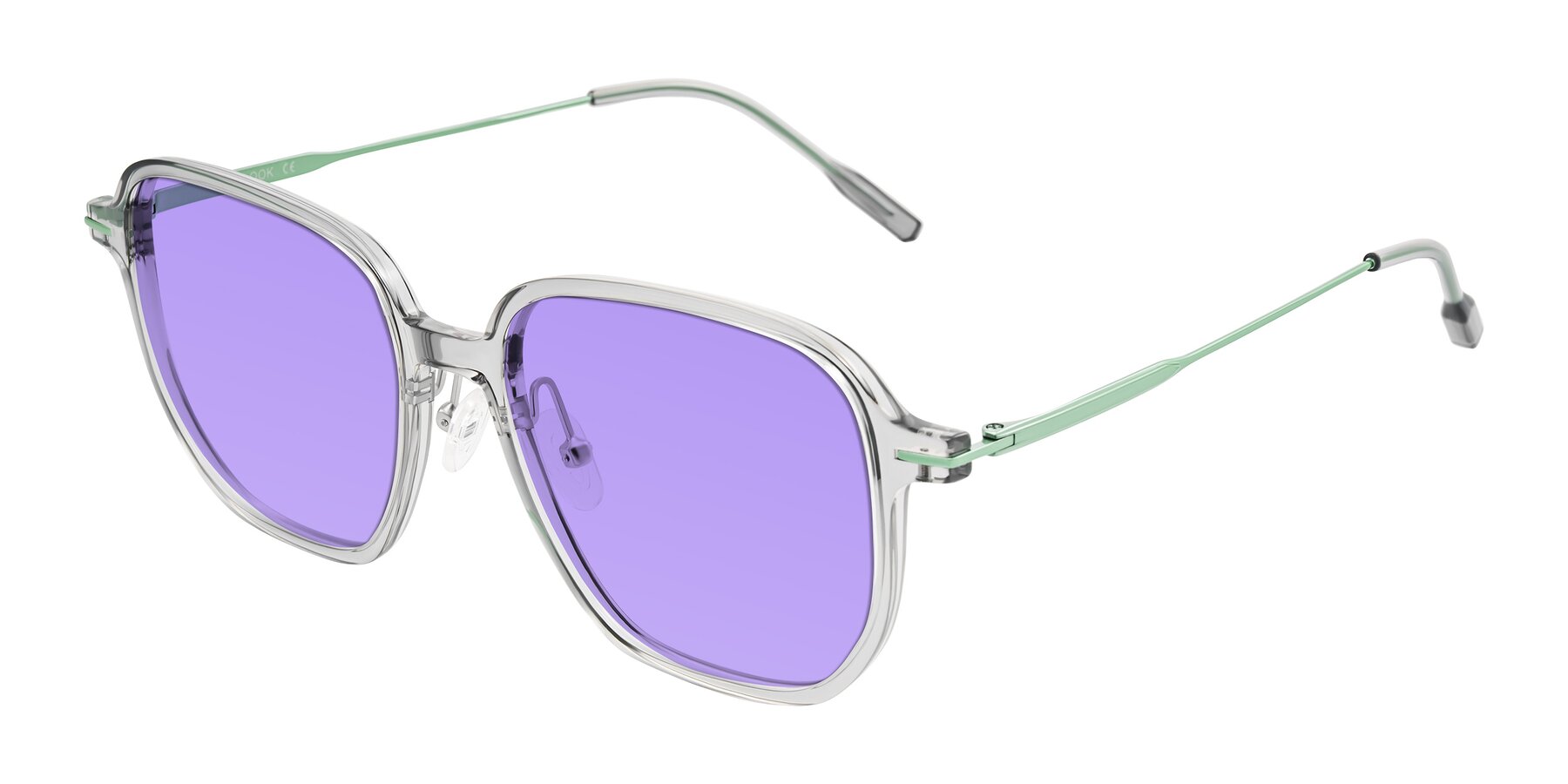 Angle of Tulsah in Transparent Gray with Medium Purple Tinted Lenses