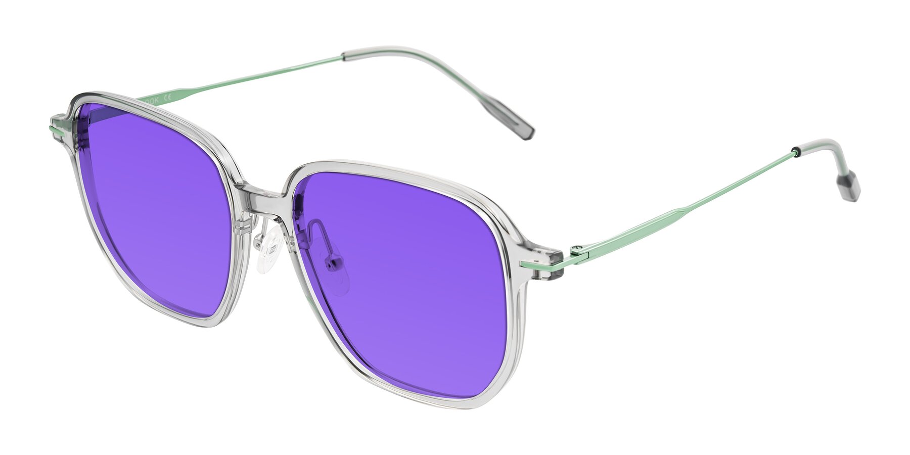 Angle of Tulsah in Transparent Gray with Purple Tinted Lenses